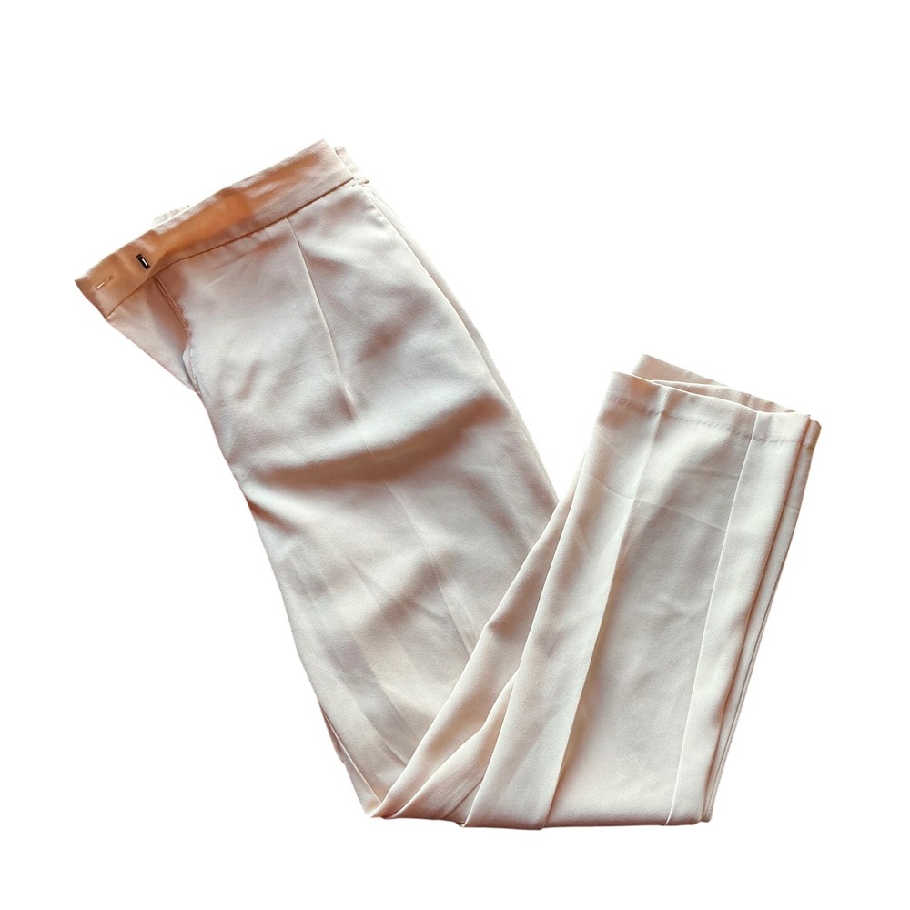 ZARA BASIC COLLECTION Beige Wide Leg Pleated High Waisted Pants Size‎ S